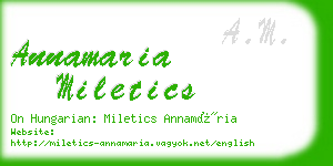 annamaria miletics business card